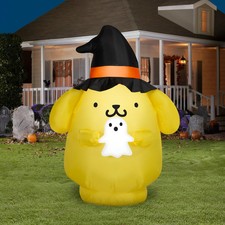 Hello Kitty Pompompurin 5 Ft Halloween Airblown Inflatable Lights Up Decor