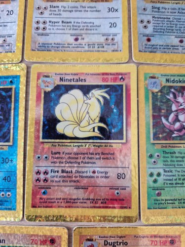 Pokémon Base Set Prism Holo Sticker Card Bundle -15 Cards- Mewtwo, Zapdos & more - Picture 12 of 17
