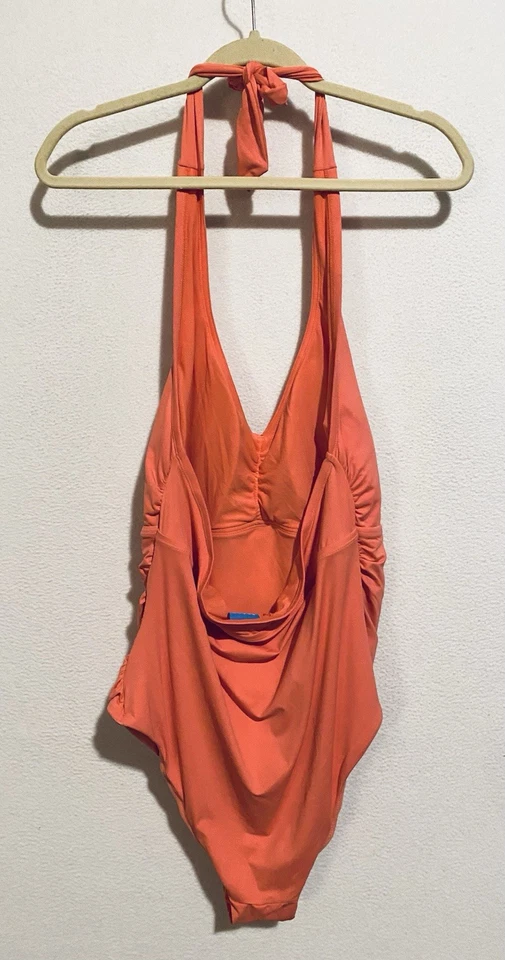 Traje de baño Beach by Melissa Odabash de una pieza para mujer 2X coral naranja halter playero Foto 4 de 4