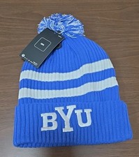 2016 Nike BYU Cougars Cuffed Knit Beanie Adult Blue Hat With Pom NEW -SM