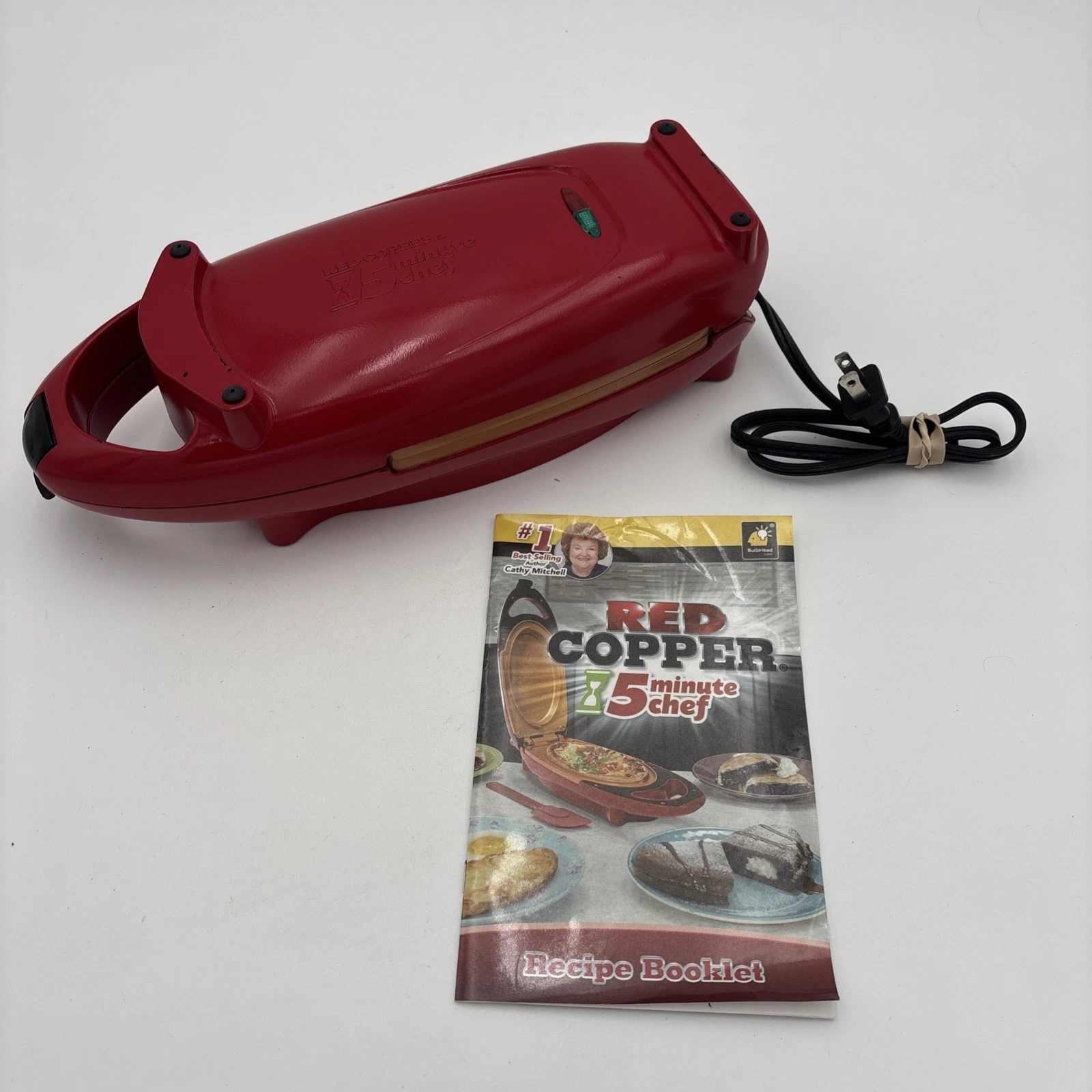Red Coppe 5 Minute Chef Electric Meal Maker Frying Pan Nonstick 22852a1 TESTED