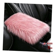 Furry Armrest Cover, Fluffy Plush Car Center Console Protector Arm Rest Pink