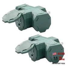 Outdoor Plug Outlet Splitter, 3 Way Outlets Power Extender with Safe Cover,