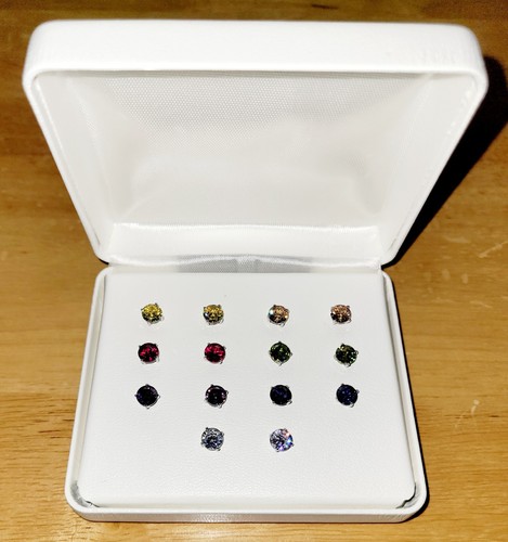 Sterling Silver 925 Earrings CZ Cubic Zirconia Stud Post Style 7 Pair Lot ~ NEW - Picture 8 of 11