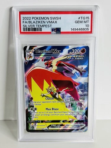 BLaziken Vmax TG15/TH30 PSA 10 - Silver Tempest, Pokemon TCG