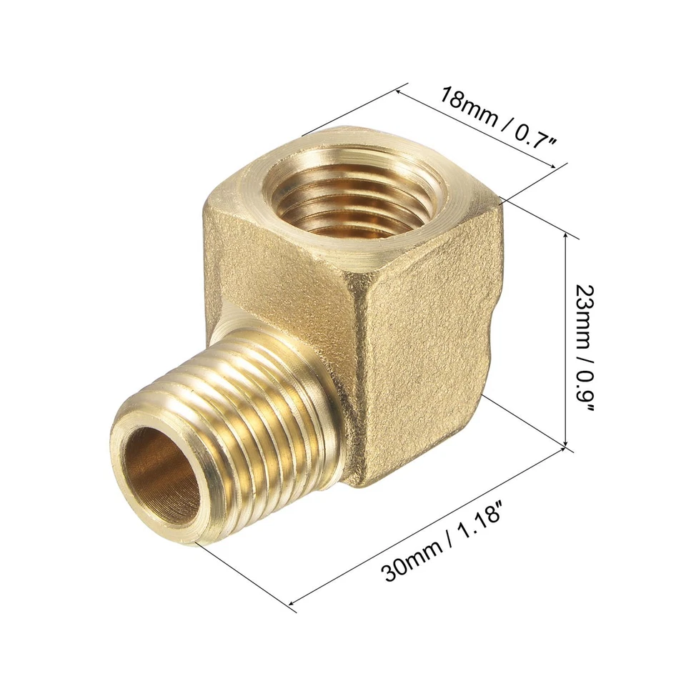 Laiton Tuyau Raccord Coude 1/4 NPT Mâle Femelle Angle Tuyau Adaptateur Paquet 2 - Photo 2/4
