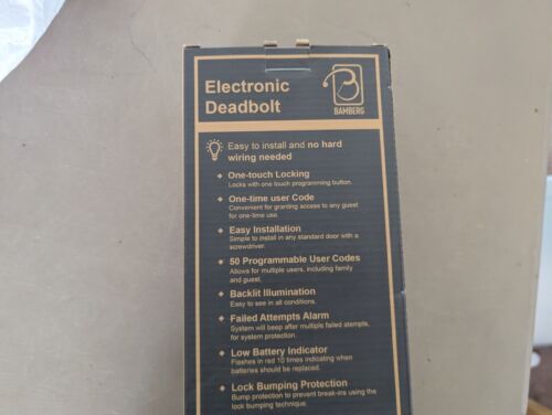 Bamberg 410 Electronic Keypad Single Cylinder Deadbolt Keyed Entry Door Lock ... - Picture 3 of 5