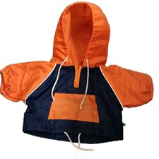 Build A Bear Nylon Windbreaker Jacket Orange Blue READ DESCRIPTION