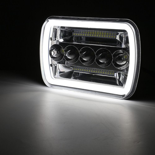For Jeep Cherokee XJ 1984-2001 Pair 5x7 7x6 LED Headlights Sealed High/Low Beam - Picture 12 of 12