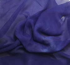 Silk Gauze Chiffon - Hand Dyed Hyacinth - 42" wide