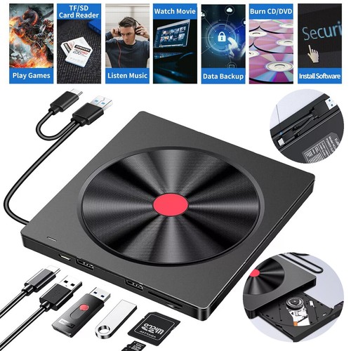 Externes CD DVD Laufwerk Brenner Optical External Tragbar CD DVD +/-RW Brenne