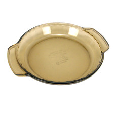 Anchor Hocking Amber Pie Plate 9" 1 QT #1075 Made in USA GC