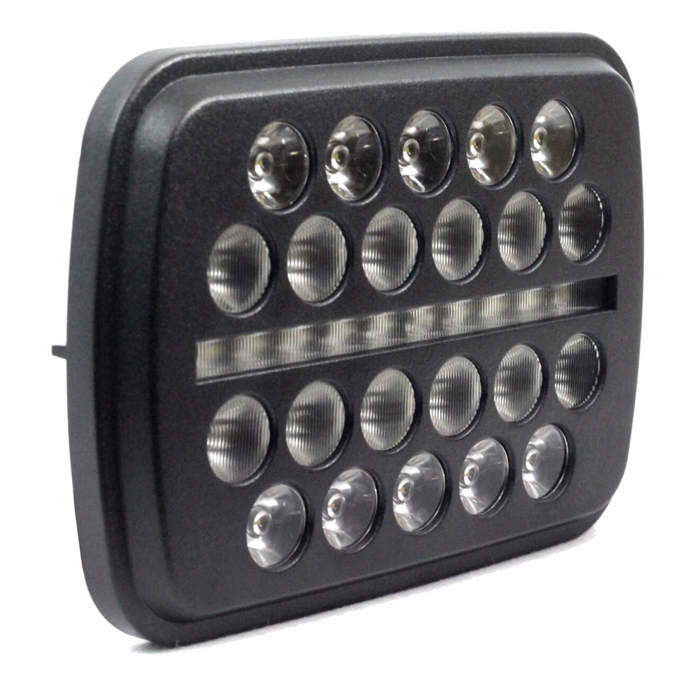 Faro de proyección LED Eagle Lights 5x7 7x6 Hi-Lo DRL para Jeep Cherokee XJ YJ Foto 2 de 4