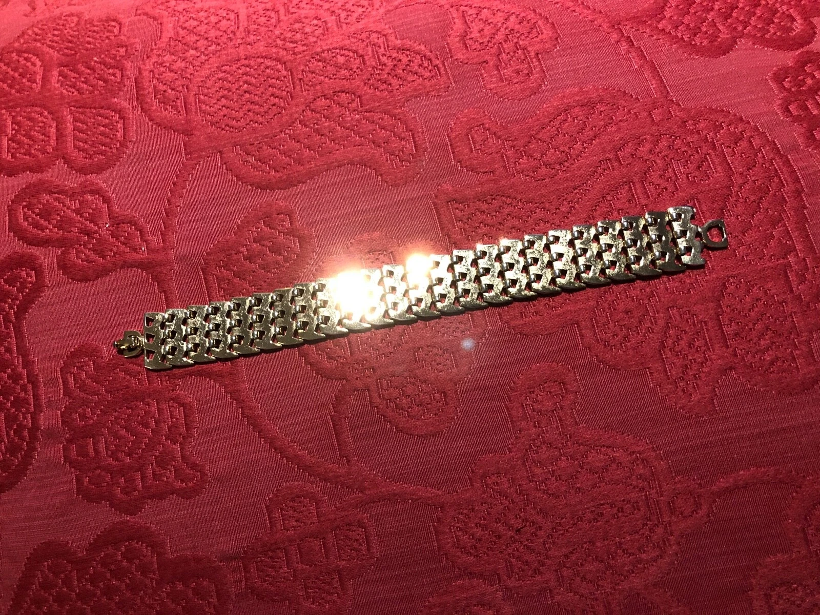 Vintage Signed Christian Dior Gold Tone Woven Bracelet 7 1/2 inches c1970