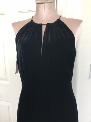 Anne Klein 2 Black Easy Velvet Evening Cocktail Long Dress Sz 4 Beautiful  NWT | eBay