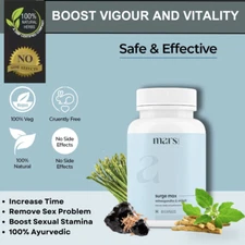 Mars by GHC Surge Max Contains Shilajit, Ashwagandha, 60Cap Pack of 1.