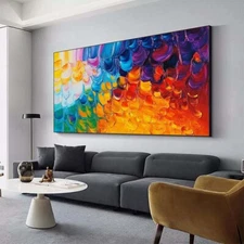 Pure Hand painted Abstract Oil Painting Living Room Wall Art Painting Green