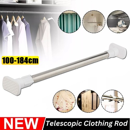 Adjustable Curtain Tension Rod Extendable Rack Shower Wind Curtain Closet Pole A - Picture 14 of 15