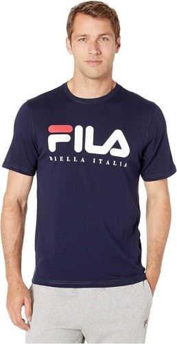 Fila Men's Biella Italia Tee T Shirt Blue Grey Gray Navy White Red Pink S M L XL