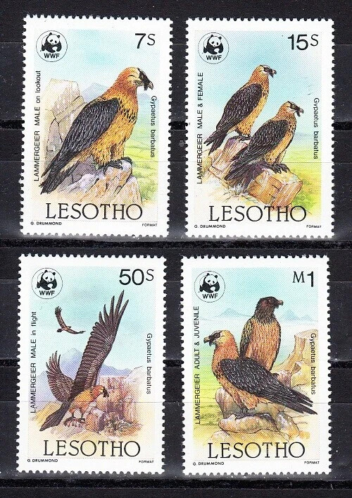 LESOTHO 1986 #512-515 MNH  Set of 4 stamps WWF/ENDANGERED BIRDS/VULTURES