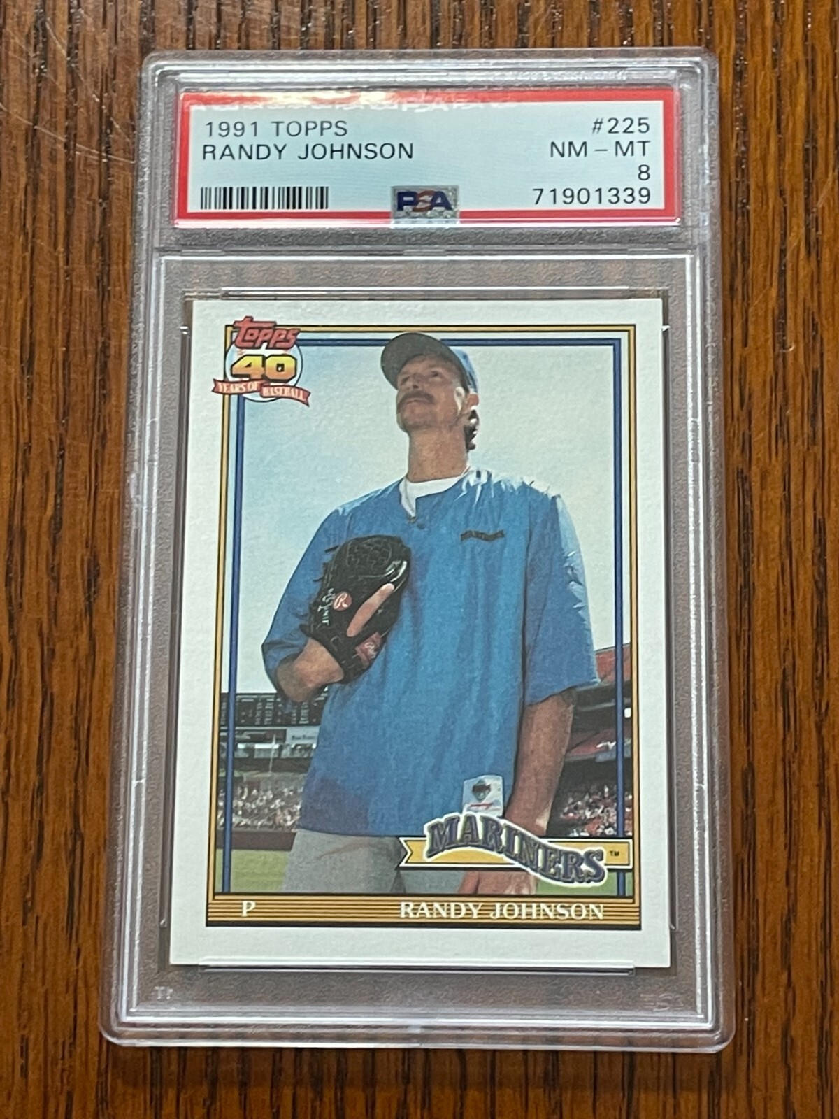 1991 Topps Randy Johnson Baseball Card #225 PSA 8