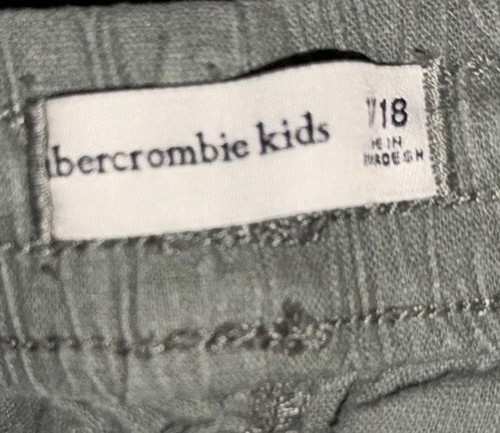ABERCROMBIE KIDS Green Linen Blend SHORTS Boy’s Size 17/18 Drawstring & Pockets - Picture 4 of 5