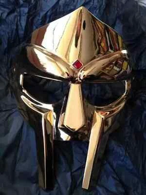 MF DOOM Mask Madvillain Steel Gold Hand-Forged Medieval Face Armor Cosplay - image 1 of 4