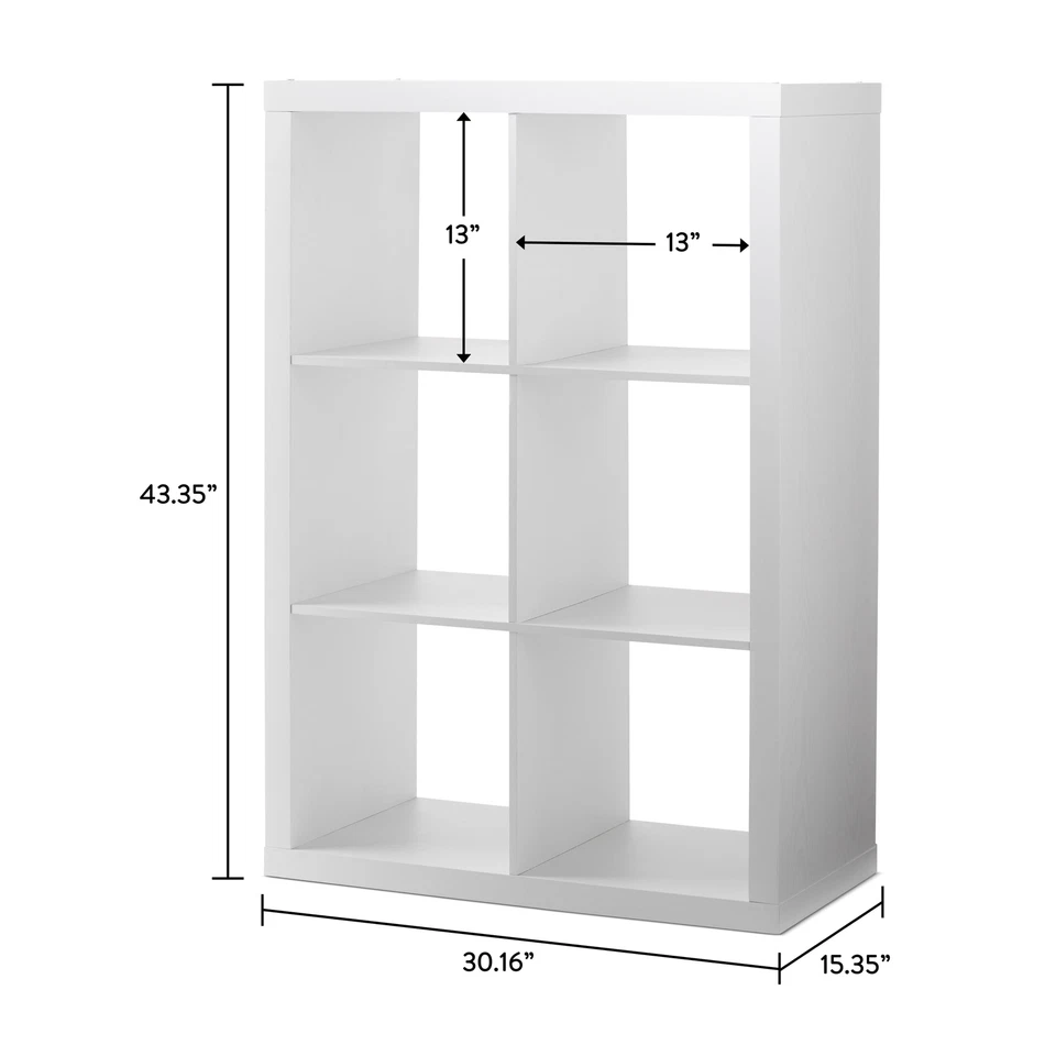 Better Homes & Gardens 6-Cube Storage Organizer, Textured White - Image 4 of 4