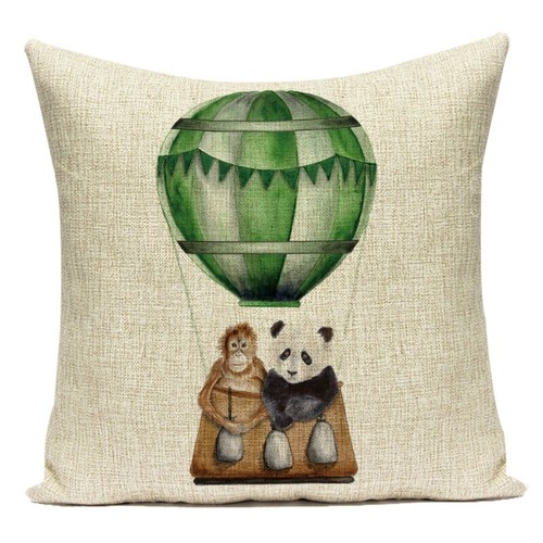 Animal Elephant Hot Air Balloon Cushion Cover Engineering Vehicle Pillow Case - Picture 54 of 56
