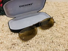 Cocoons®️ Sunwear Clip-On Sunglasses Spring Adjustable 4-5”  + Case- RARE BROWN!