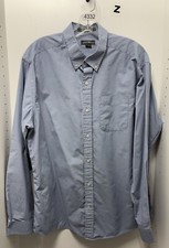 Eddie Bauer Blue Button Down Shirt Size Large Wrinkle Free Relaxed Fit