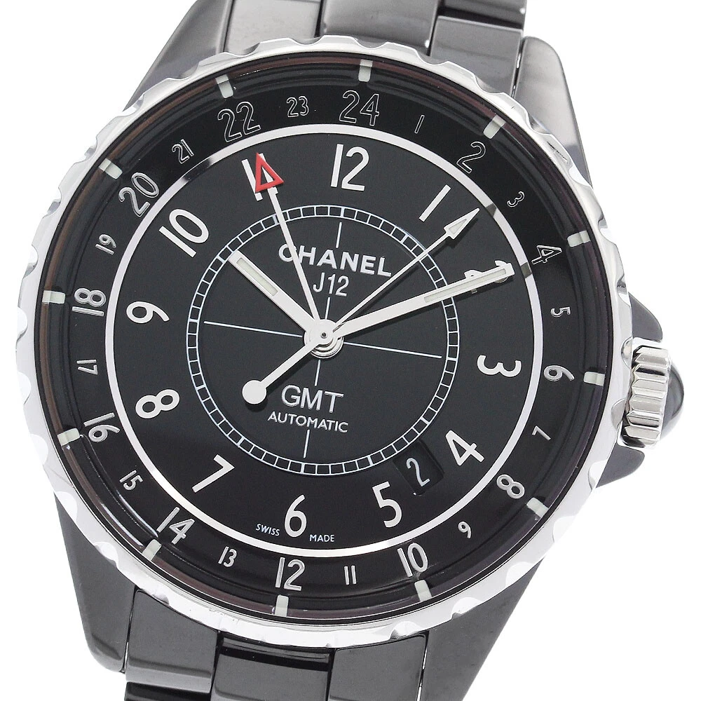 Orologio Uomo Automatico CHANEL J12 GMT H3102 Ceramica Nera Quadrante Nero_890397