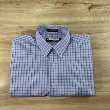 Kirkland Signature Traditional Fit Dress Shirt Non-Iron Lavender Plaid 15.5- 33