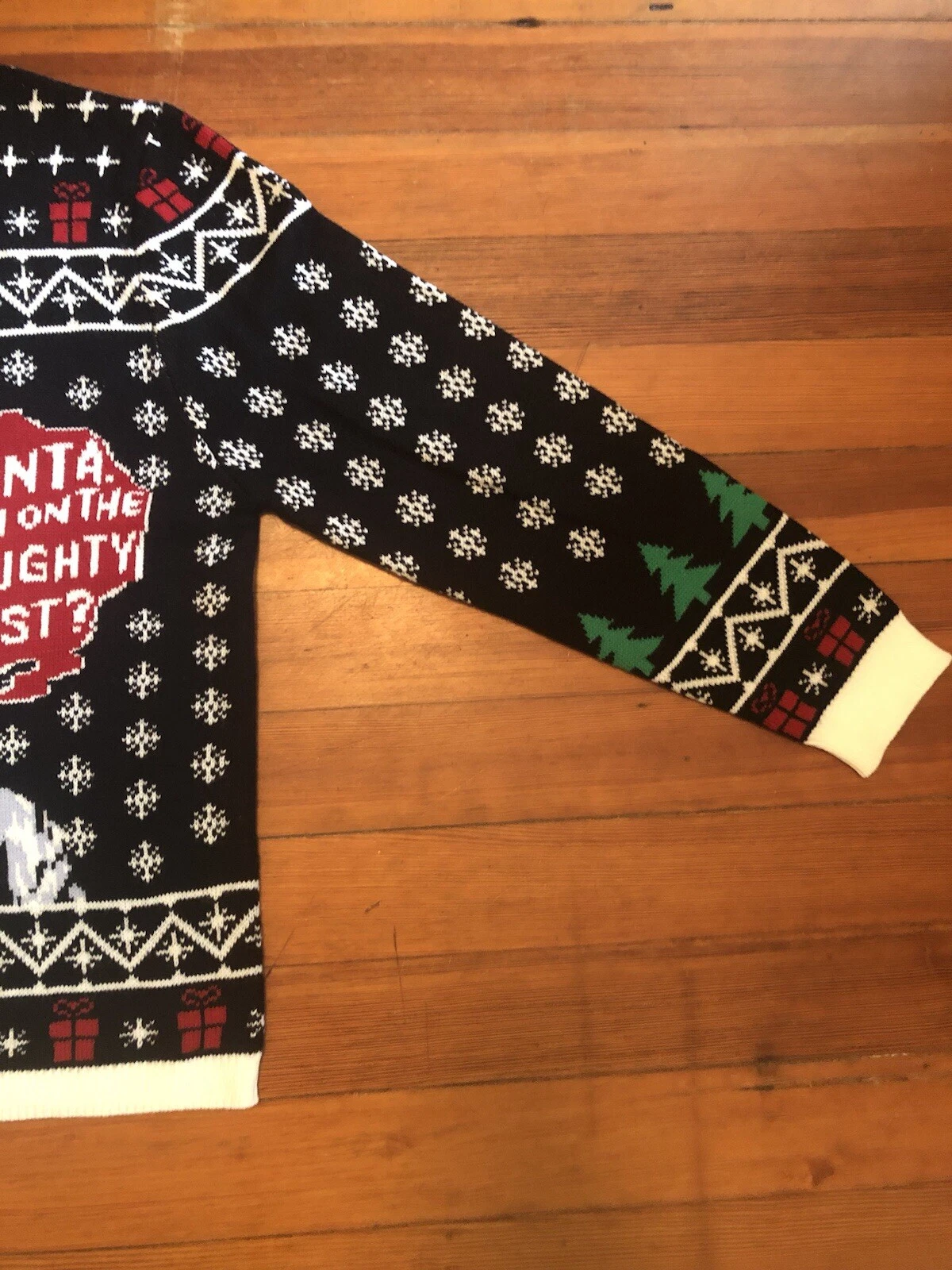 NWT GhostFace Ghost Face Ugly Christmas Holiday Ugly Sweater Large Size L Scream