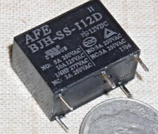 NEW AFE BJH-SS-112D SPDT PCB POWER RELAY 12V DC COIL CONTACTS 10A 125V AC USA