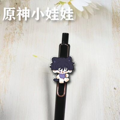 Gel Pen Genshin Impact Retractable Pen Neutral Pen Anime Press Write Black Pen