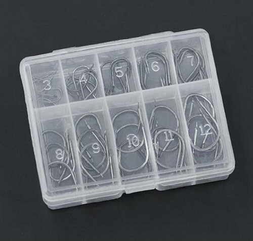Fishing Hooks Barbed tungsten steel hook Fishing Hook With Box Black 50 Pieces - Picture 6 of 9