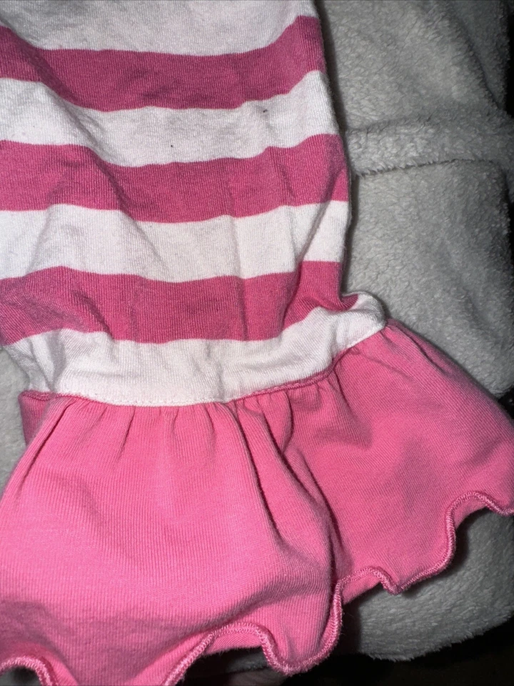 Mameluco Smocked Polkadot Talla 18 Meses Aplique de una pieza Muñeco de nieve Rosa Rayas Foto 4 de 4