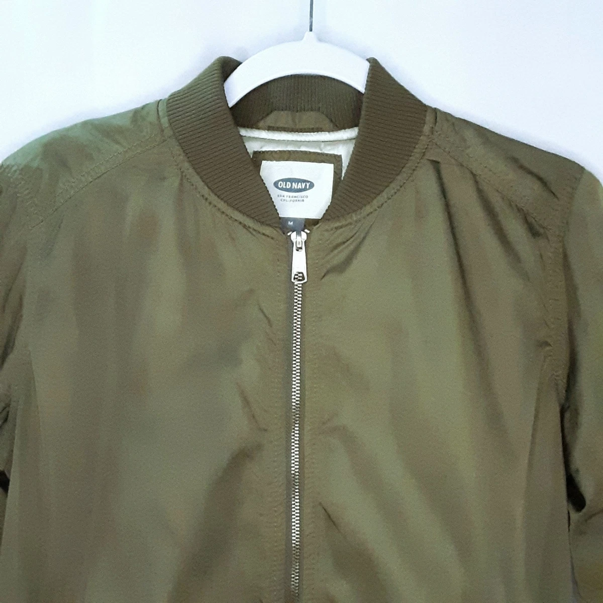 Old Navy Womens Quilted Bomber Jacket About Thyme Green Size Medium