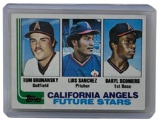 1982 Topps Tom Brunansky Luis Sanchez Daryl Sconiers Angels Future Stars RC #653
