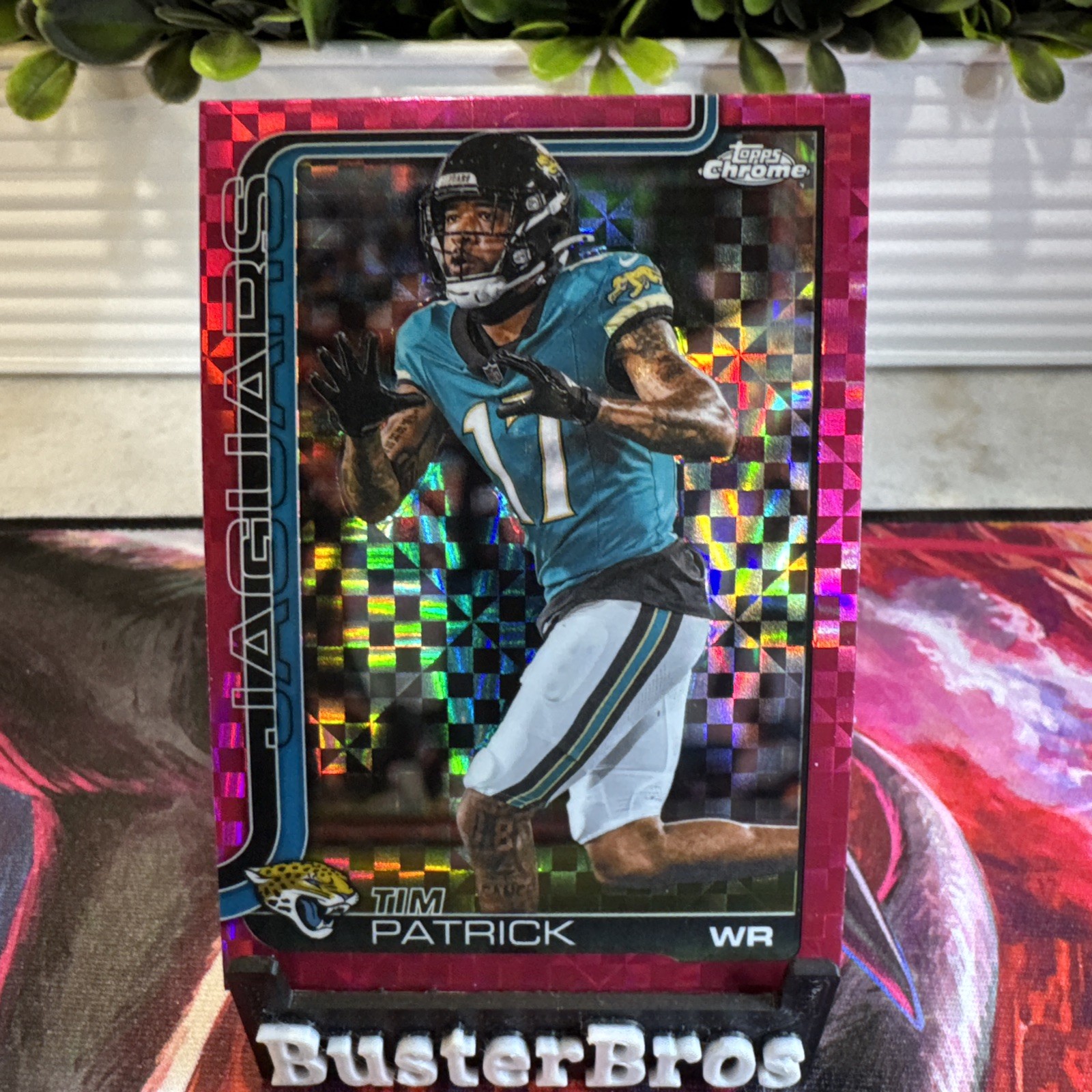 2025 Topps Chrome - Tim Patrick #96 Hot Pink X-Fractor