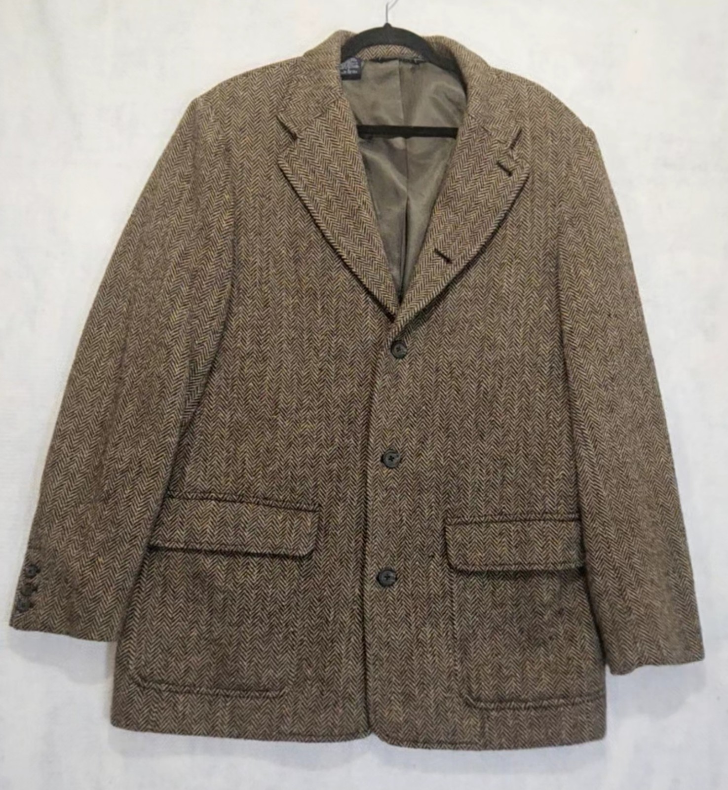 VTG Abercrombie & Fitch Blazer Mens Sz L Herringbone Jacket Grandpacore Academia