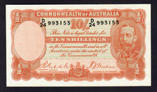 Australia R-11. (1936) 10 Shillings - Riddle/Sheehan.. Geo V Portrait.. aUNC