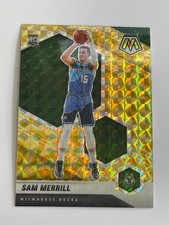 2020-21 Panini Mosaic Bucks Sam Merrill Yellow Reactive Prizm Rookie #240