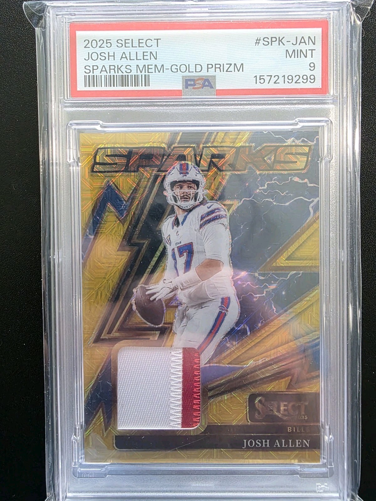2025 Josh Allen Select Gold Sparks Patch /10 PSA  9 🔥🔥🔥🔥🔥