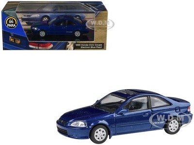 1999 HONDA CIVIC COUPE ELECTRON BLUE 1/64 DIECAST MODEL CAR BY PARAGON PA-55629