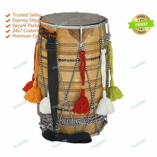 Indian Fiesta Musical Mu Bhangra Dhol Mango Wood Instrument With Cover