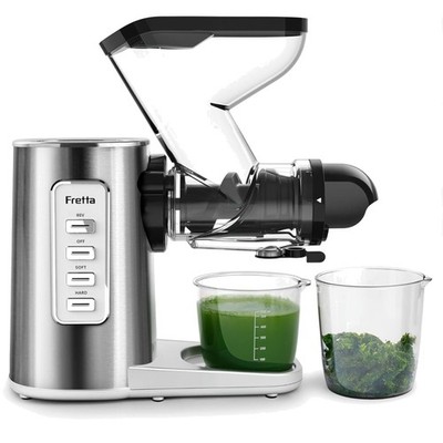Slow Juicer Entsafter Obst Gemüsepresse Edelstahl BPA-frei Apfel Orange