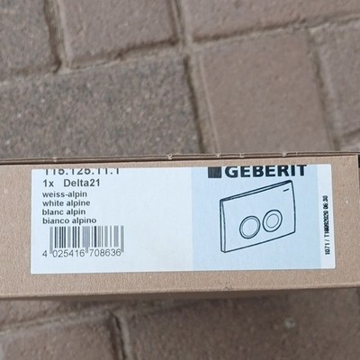 Originalverpackte Geberit Delta21 Betätigungsplatte Weiß Doppelspülung