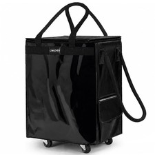 Rolling Grocery Bag on 4 Wheels, Reusable Shopping Tote Bag with 3 Handles